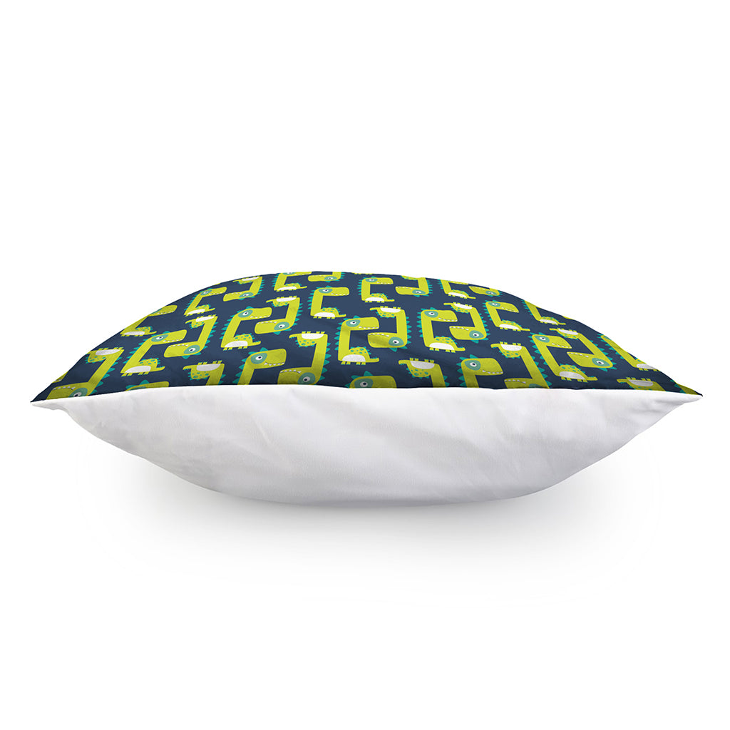 Little Green Dinosaur Pattern Print Pillow Cover