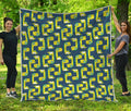 Little Green Dinosaur Pattern Print Quilt