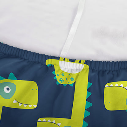 Little Green Dinosaur Pattern Print Sofa Cover