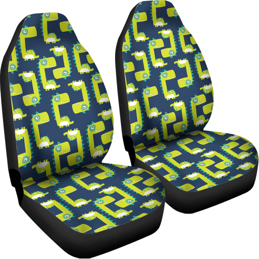 Little Green Dinosaur Pattern Print Universal Fit Car Seat Covers