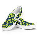 Little Green Dinosaur Pattern Print White Slip On Sneakers