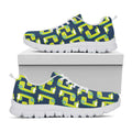 Little Green Dinosaur Pattern Print White Running Shoes