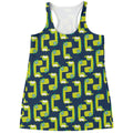 Little Green Dinosaur Pattern Print Women's Racerback Tank Top