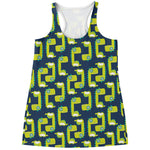 Little Green Dinosaur Pattern Print Women's Racerback Tank Top