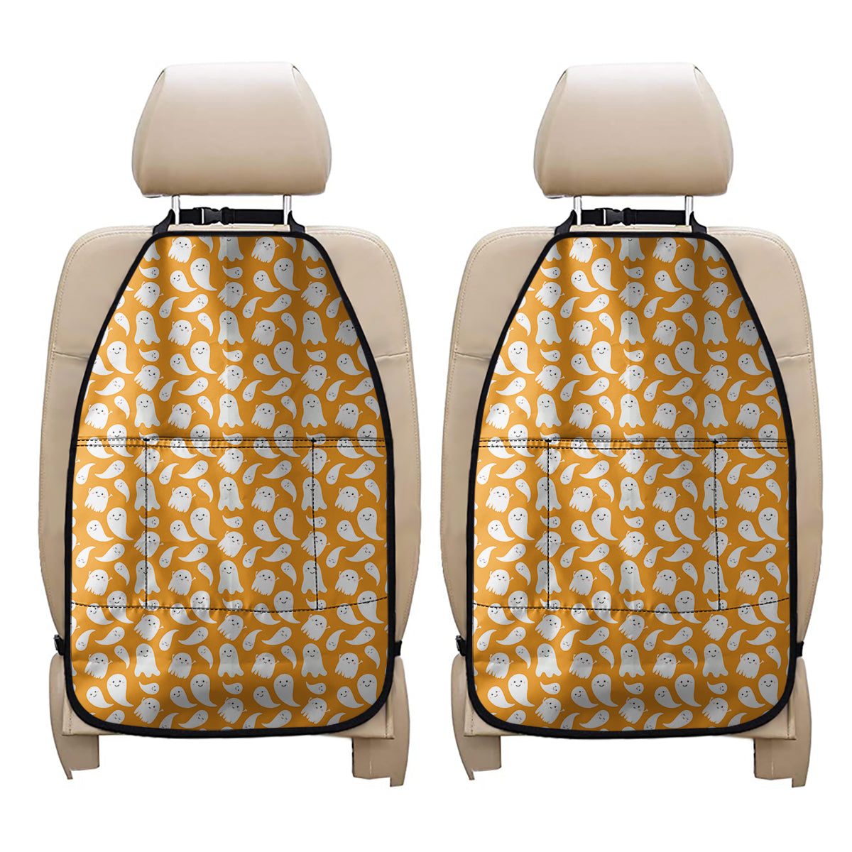Little Halloween Ghost Pattern Print Car Seat Organizers