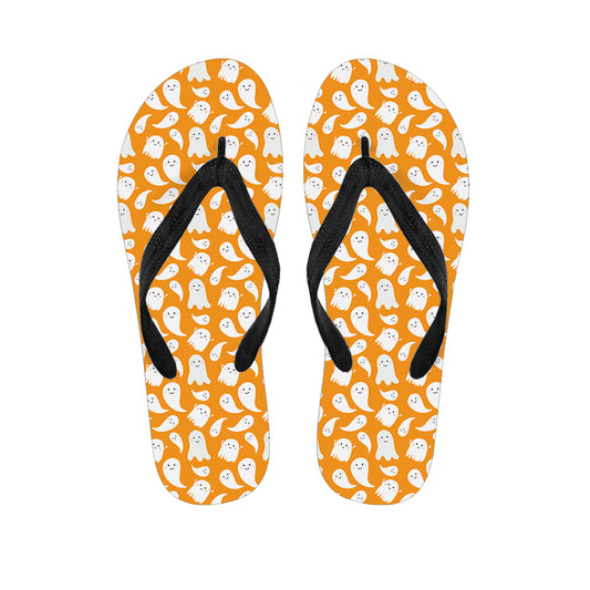 Little Halloween Ghost Pattern Print Flip Flops