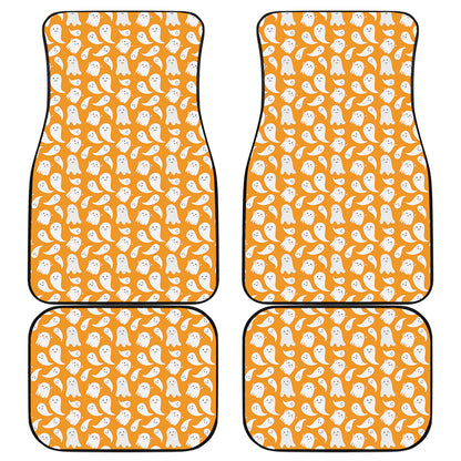 Little Halloween Ghost Pattern Print Front and Back Car Floor Mats