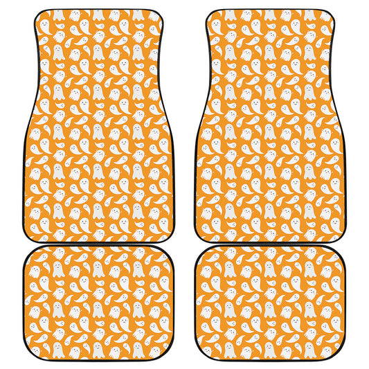 Little Halloween Ghost Pattern Print Front and Back Car Floor Mats
