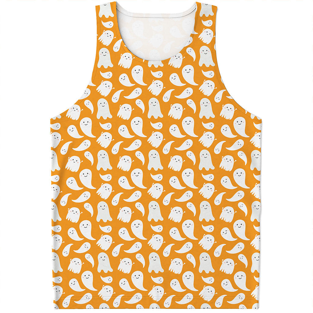 Little Halloween Ghost Pattern Print Men's Tank Top