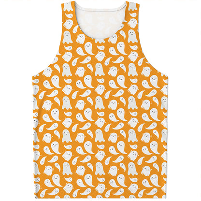 Little Halloween Ghost Pattern Print Men's Tank Top