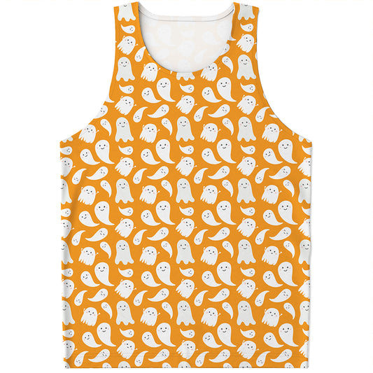Little Halloween Ghost Pattern Print Men's Tank Top