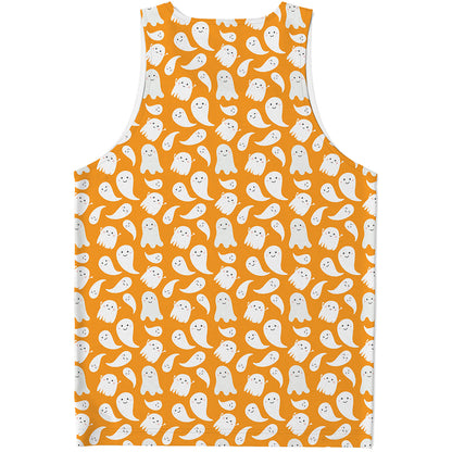 Little Halloween Ghost Pattern Print Men's Tank Top