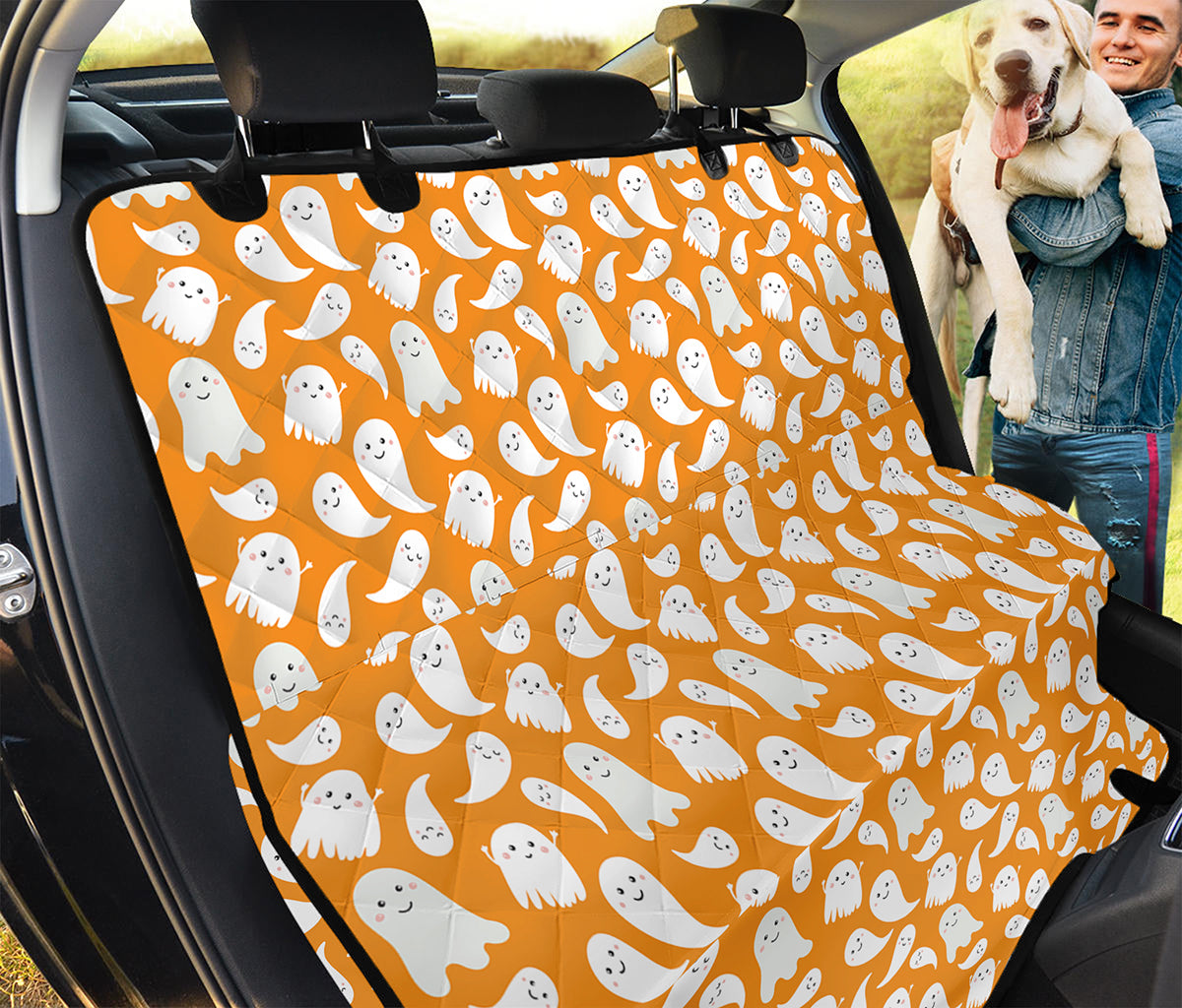 Little Halloween Ghost Pattern Print Pet Car Back Seat Cover