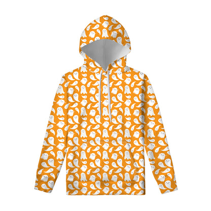 Little Halloween Ghost Pattern Print Pullover Hoodie
