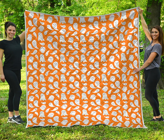 Little Halloween Ghost Pattern Print Quilt