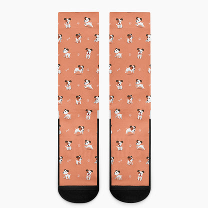 Little Jack Russell Terrier Print Crew Socks