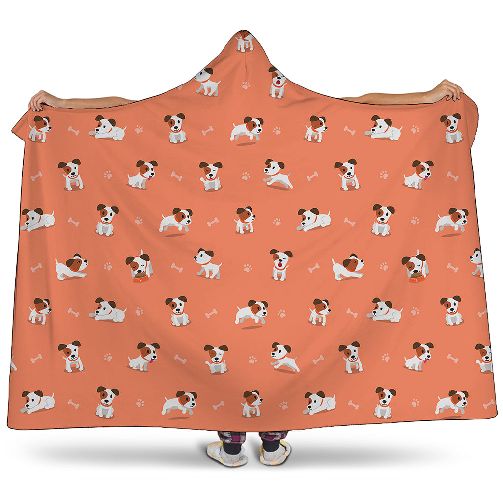 Little Jack Russell Terrier Print Hooded Blanket