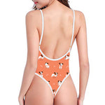 Little Jack Russell Terrier Print One Piece High Cut Swimsuit