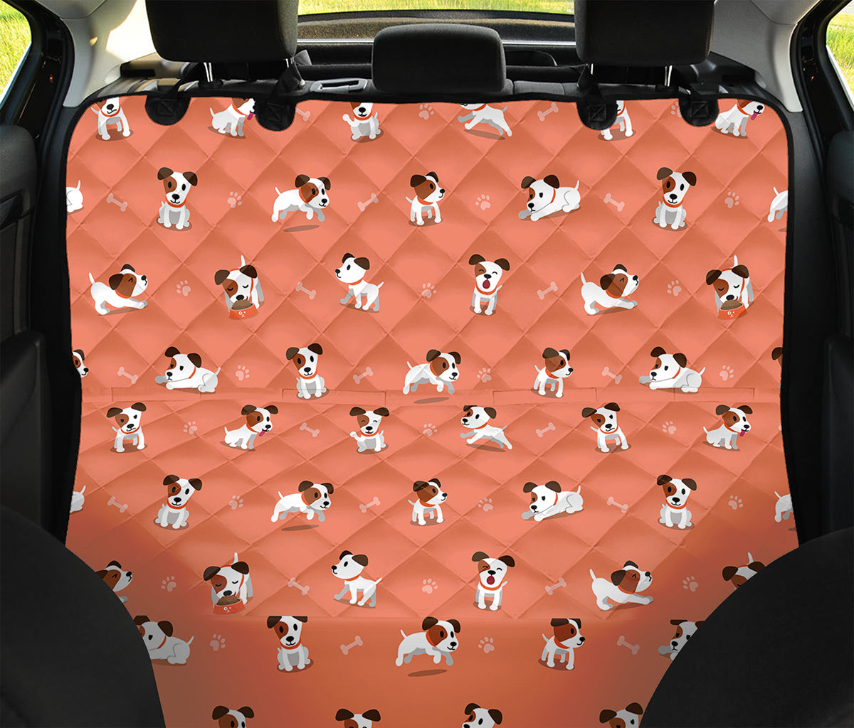 Little Jack Russell Terrier Print Pet Car Back Seat Cover