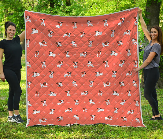 Little Jack Russell Terrier Print Quilt