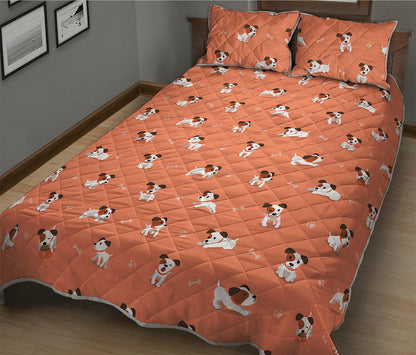 Little Jack Russell Terrier Print Quilt Bed Set