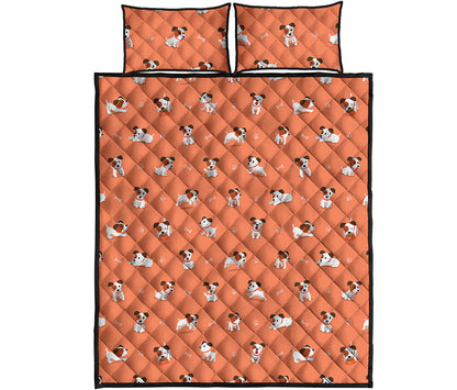 Little Jack Russell Terrier Print Quilt Bed Set