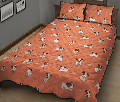 Little Jack Russell Terrier Print Quilt Bed Set
