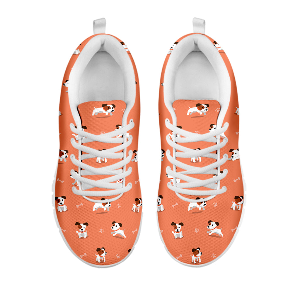 Little Jack Russell Terrier Print White Sneakers