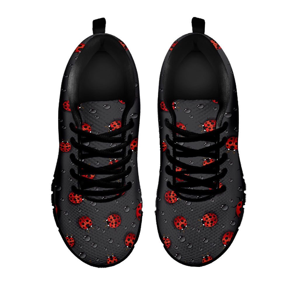 Little Ladybird Pattern Print Black Sneakers