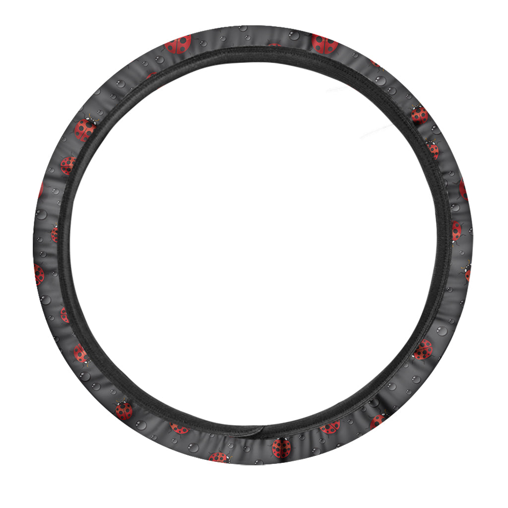 Little Ladybird Pattern Print Car Steering Wheel Cover