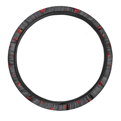 Little Ladybird Pattern Print Car Steering Wheel Cover