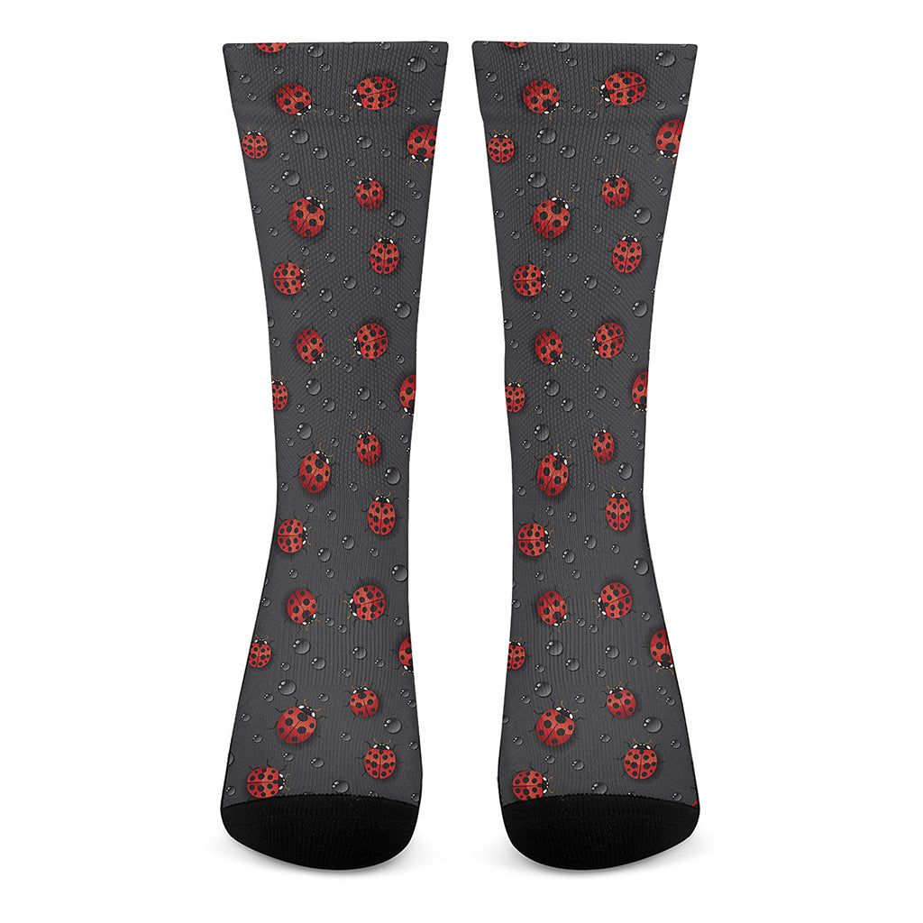 Little Ladybird Pattern Print Crew Socks