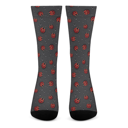 Little Ladybird Pattern Print Crew Socks