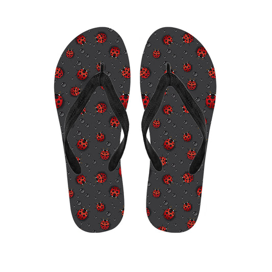 Little Ladybird Pattern Print Flip Flops