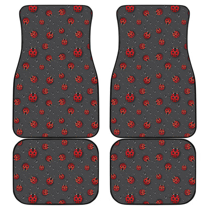 Little Ladybird Pattern Print Front and Back Car Floor Mats