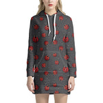 Little Ladybird Pattern Print Hoodie Dress