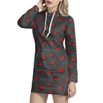 Little Ladybird Pattern Print Hoodie Dress