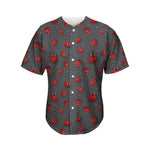 Little Ladybird Pattern Print Men's Baseball Jersey