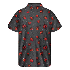 Little Ladybird Pattern Print Men's Short Sleeve Shirt