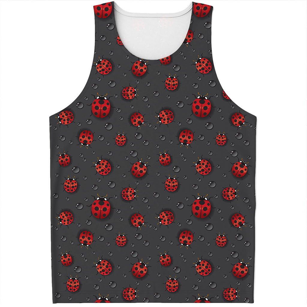Little Ladybird Pattern Print Men's Tank Top