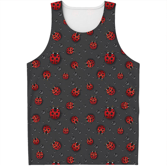 Little Ladybird Pattern Print Men's Tank Top