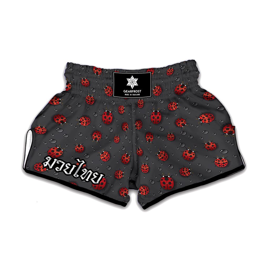 Little Ladybird Pattern Print Muay Thai Boxing Shorts