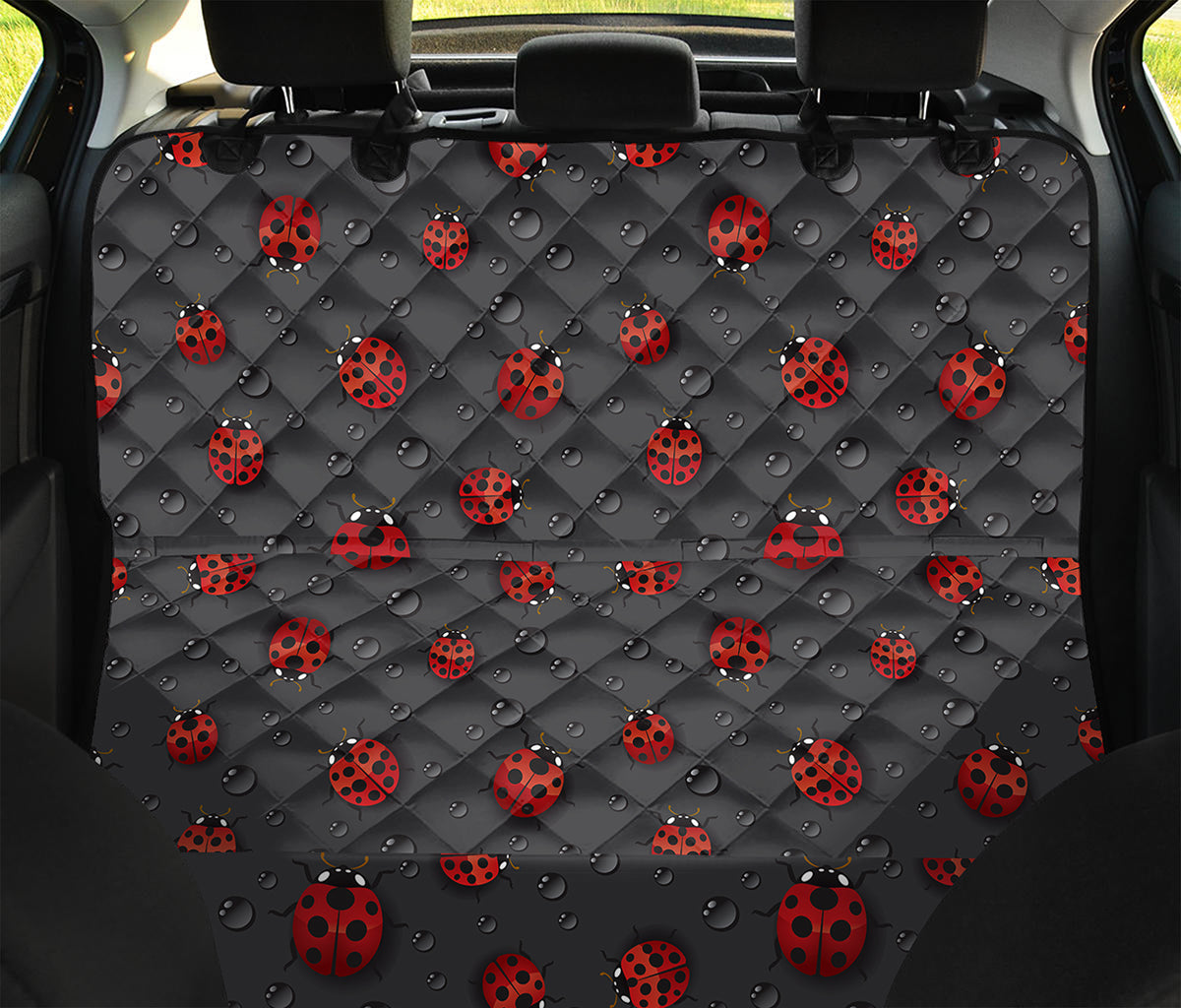 Little Ladybird Pattern Print Pet Car Back Seat Cover