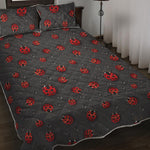Little Ladybird Pattern Print Quilt Bed Set