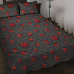 Little Ladybird Pattern Print Quilt Bed Set