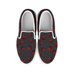 Little Ladybird Pattern Print White Slip On Shoes