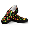 Little Monster Pattern Print Black Slip On Sneakers