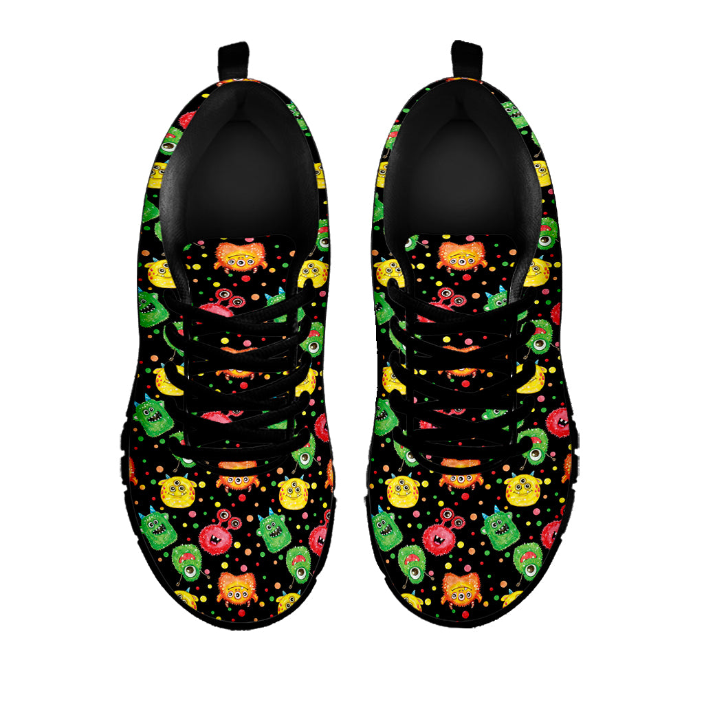 Little Monster Pattern Print Black Sneakers