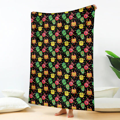 Little Monster Pattern Print Blanket