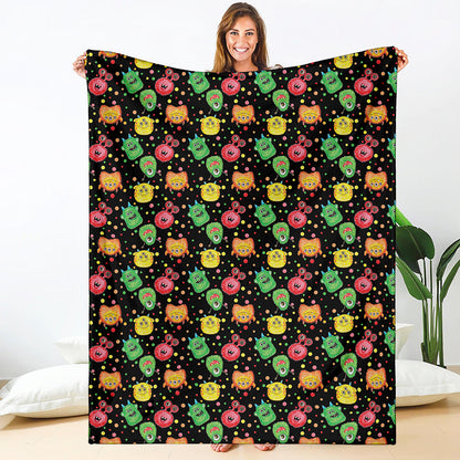 Little Monster Pattern Print Blanket